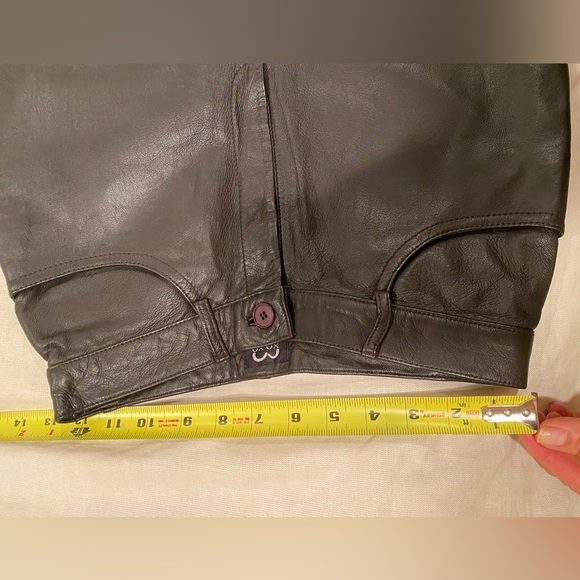 Leather pants size 6 chocolate brown color - Picture 4 of 8